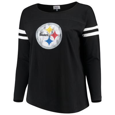 Pittsburgh Steelers Fanatics Branded Women's Original State Lace-Up T-Shirt  - Black