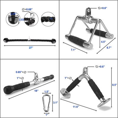 LAT Pulldown Attachments, 27In LAT Pull Down Bar with Handles, Rotating  Solid LAT Bar Cable Machine Attachments for Home Gym, Tricep Push Down Bar  Weight Machine Accessories for Fitness Exercise : 