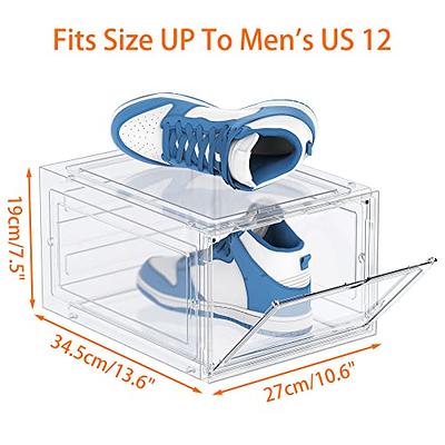 Hrrsaki Large 12 Pack Shoe Storage Organizer Boxes, Shoe Boxes Clear  Plastic Stackable, Shoe Organizer for Closet, Plastic Shoe Boxes with Lids,  Shoe