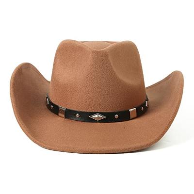 Classic Brown Western Style Felt Cowboy Hat For Women And Men With Wide  Brim And Leather Belt Buckle