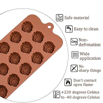 2 pcs Rose Silicone Molds, 15-Cavity Mini Flower Shape Silicone