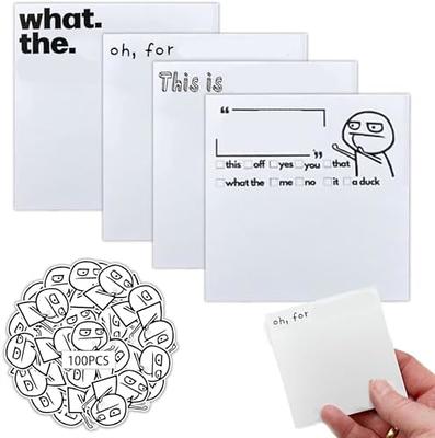 BHMVASE Funny Sticky Note, 4 Pieces Novelty Memo Pads Sticky Note with  100pcs Funny Stickers, Funny Office Supplies, Office Desk Accessory Gifts  for Friends (One for Each Style) - Yahoo Shopping