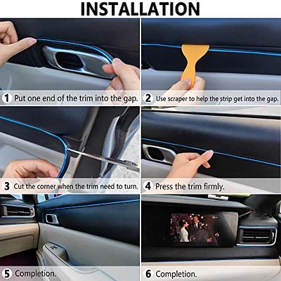 Car Interior Moulding Trim Car Decorative Filler Insert Strips Flexible  Electroplating Decoration Styling Door Dashboard Strip 16.4ft