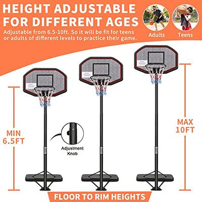 43 Indoor/Outdoor Height Adjustable Basketball Hoop