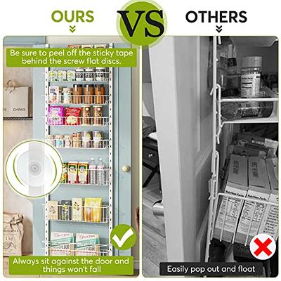 1Easylife Over Door Pantry Organizer, 6-Tier Pantry Rack with Adjustable  Baskets and Detachable Frames, White Acrylic Pantry Door Organizers and