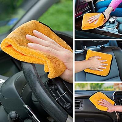 SINLAND Microfiber Car Drying Towels Ultra Absorbent Car wash Cleaning Auto  Detailing Towels 380gsm 16inch x 24inch 6Pack Grey