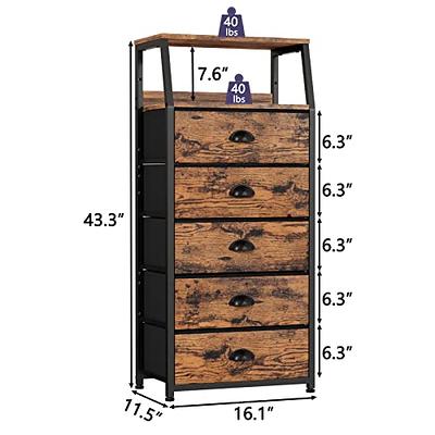 Pipishell 4 Drawer Fabric Dresser Storage Tower, Chest with Wood Top, Organizer