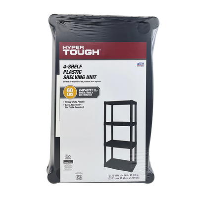 Hyper Tough Plastic 4-Shelf Garage Storage Utility Cabinet, Black