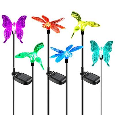 Solar Garden Lights - 3 Pack Solar Stake Light, Color Changing Solar  Powered Decorative Landscape Lighting Hummingbird Butterfly Dragonfly for  Outdoor