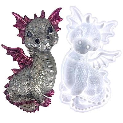 2 Pieces Flying Dragon Silicone Mold Cute Dragon Fondant Mold