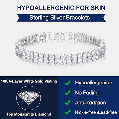 YIMERAIRE Moissanite Tennis Bracelet, Adjustable Multi-Row S925 Lab Grown  Diamond Tennis Bracelet Sterling Silver Tennis Bracelet Extender Link  8.8cttw 6.5Inch - Yahoo Shopping