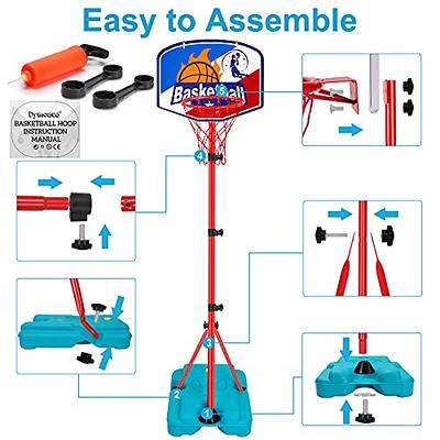 Kids Basketball Hoop Adjustable Height 2.9 ft-6.2 ft Toddler Basketball  Hoop for Kids Indoor Outdoor Play Mini Portable Kids Basket Ball Goal  Backyard