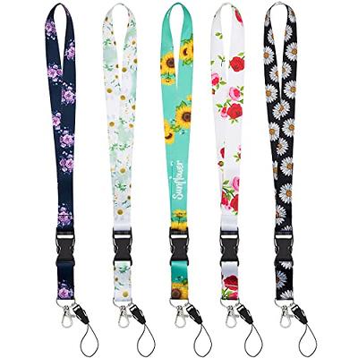  Wrist and Neck Lanyard for ID Badges and Keys Cute for Women  Teacher 2 Pack,Men's Cool Neck Lanyards Car Key Chain Holder : Office  Products