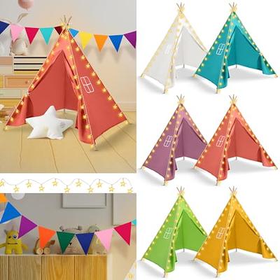 Costway Kids Canvas Play Tent Foldable Playhouse Toys for Indoor Outdoor