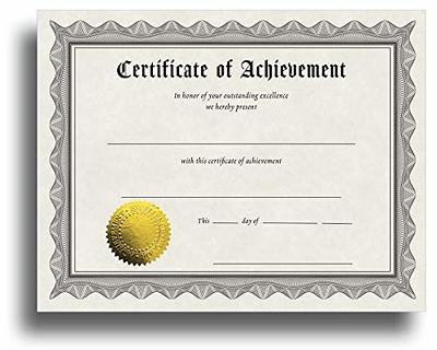 Gold Foiled Metallic Border Award Certificate Sheets, Printer Compatible (11 x 8.5 in, 50 Pack)