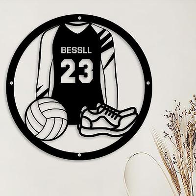  Personalized Basketball Jersey with Ball Metal Sign