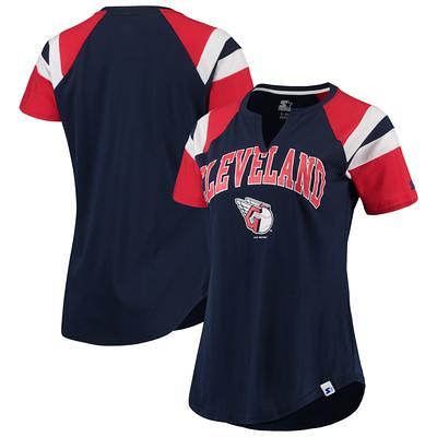 Women's Starter Royal/Red Chicago Cubs Game On Notch Neck Raglan T