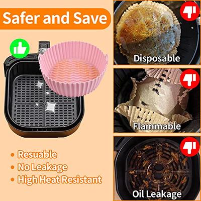 TMYIOYC 3-Pack Air Fryer Silicone Pot, 8.5 Inch Air Fryer Basket, Food  Grade Accessories, Reusable Air Fryer Liner, Replacement of Parchment Liners,  No Need to Clean the Fryer(For 5 to 6QT) 