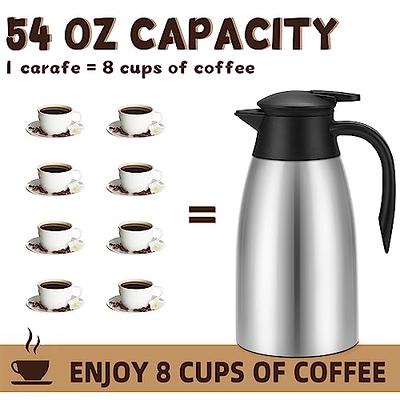 51 Oz Stainless Steel Thermal Coffee Carafe Insulated Vacuum Coffee Carafes  For Keeping Hot 1.5 L Water Pot Tea Jug