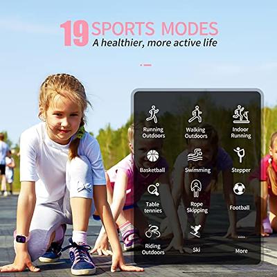 Kids Smart Watch for Girls,IP68 Waterproof Kids Fitness Tracker Watch with  1.5 Inch DIY Face,Heart Rate Sleep Monitor,19 Sport Modes,Calories