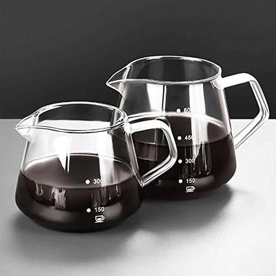 COFISUKI Pour Over Coffee Maker - 300ML Glass Carafe Coffee Server with  Glass Coffee Dripper/Filter, Drip Coffee Maker Set for Home or Office, 1-2