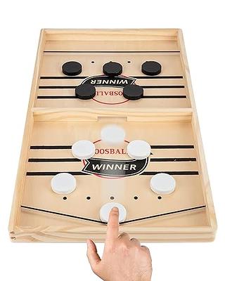 Coogam Fast Sling Puck Game, Wooden Sling Football Shot Board Game Large  Table Interaction Speed Track Toy for Party Home Family Parents-Child Boys