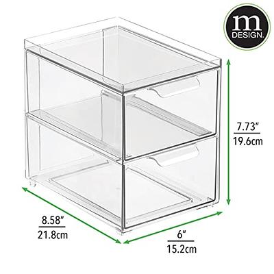  VOMOSI 8 Pack Clear Plastic Storage Bins - 4 Size Pantry Organizer  Containers Perfect for Fridge,Cabinet,Cupboard,Bathroom,Kitchen