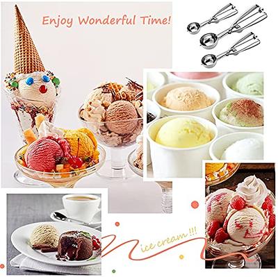 Cookie Scoop Set of 3 - Stainless Steel Ice Cream Scooper with Trigger,  Small, Medium and Large Cookie Scoops for Baking, Easy to Clean, Highly