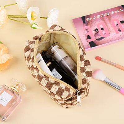 Small Cosmetic Bag Cute Makeup Bag Y2k Accessories Aesthetic Make Up Bag  Brown