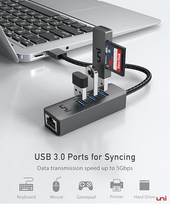 UGREEN USB 3.0 to Ethernet Adapter, 5 in 1 Multiport Hub with Gigabit RJ45  and Type-C Power Port, LAN Network Adapter Compatible with Laptop PC