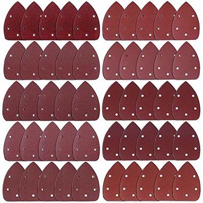 Sanding Pads for Black and Decker Mouse Sanders, 50PCS 180 Grit Hook and  Loop Sandpaper Sheets - LotFancy 12 Holes Detail Palm Sander Sand Paper