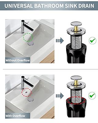 Full-Size Bounce Bullet Type Sink Plug, Stopper Anti Clogging Bathroom  Faucet Drain Stopper with Filter Basket, Bullet Pop Up Bathroom Faucet  Vessel