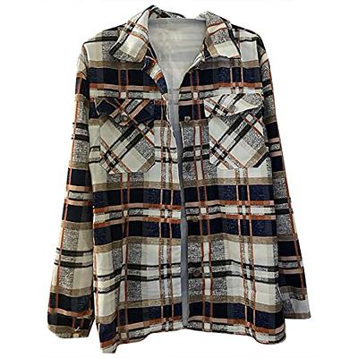 Plaid Cropped Button Down Jacket Flannel Style Plaid Jacket Casual Tops &  Jackets Women's Clothing - Temu