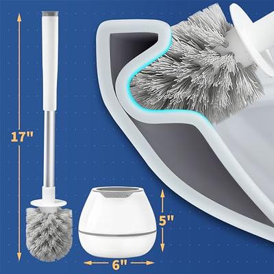 Toilet Bowl Brush Holder Set: 2 Pack Modern Deep Cleaning Bathroom Toilet  Scrubber with Caddy for rv - Rim Decorative Accessories Cleaner Brushes for