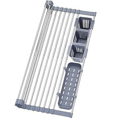 caktraie Dish Drying Rack - Expandable for Kitchen Counter, Black