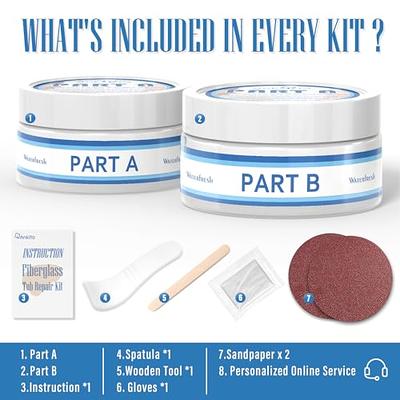 Porcelain Repair Kit White, Fiberglass Tub Repair Kit, Bathtub