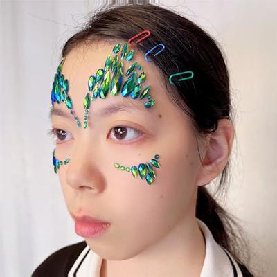 Face Jewel Stickers Adhesive Face Gems Rhinestone Jewels Party