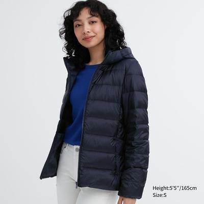 Women's Ultra Light Down Parka with Anti-Static, Navy, XS