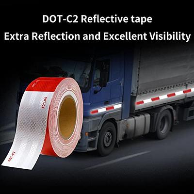 Red and White Reflective Sticker, Reflector Tape, DOT C2