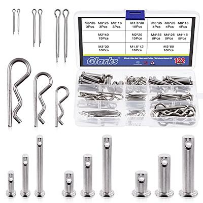 20 Pcs Cotter Pins Spring Fastener Assortment Kit, Retaining Pins R Clips  Heavy Duty Zinc Plated Cotter Pin Hairpin Assortment Kit for Use On Hitch  Pin Lock Systems Multiple Sizes M1-M3: 