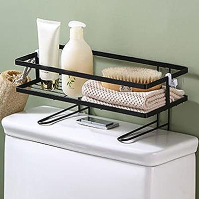 Amucolo Stacking Shower Caddy Shelf Toilet Rack 2-Layer Bathroom Organizer Metal Storage Shelf in White