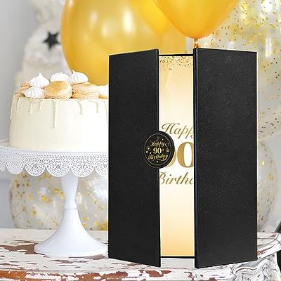 Happy Birthday Decorations for Men Women, Black and Gold Party Decorations,  Happ