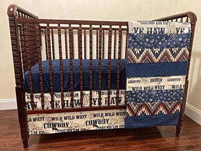 Boy Crib Bedding- Aztec Highland Cows Western Baby Bedding & Nursery  Collection