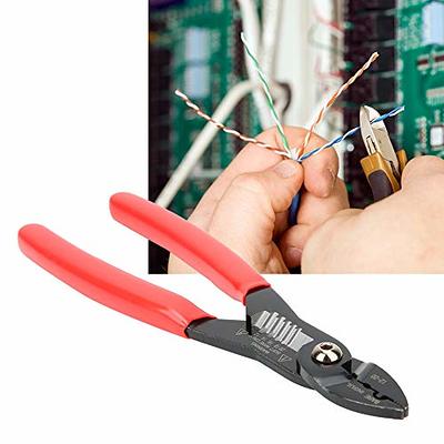 Wire Strippers Multi-Functional Wire Splitting Pliers Crimper Cable Cutter  Wire Stripping Tool and Multi-Function Hand Tool, Red, one-size