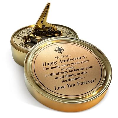 50th Golden Wedding Anniversary Sundial Gift. Great Gift for Him, Her,  Husband, Wife or Couples to Celebrate A Golden Anniversary 