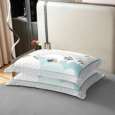 EXQ Home Cotton Grey Full Queen Duvet Cover Set Size 3 Pcs, Super Soft Bedding Vintage Comforter Cover with Button Closure (Breathable)