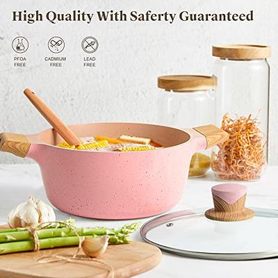 Nonstick Cookware Set Non Toxic 100% PFOA Free Compatible Induction Pots  and Pan