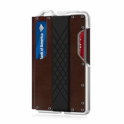 Men's Credit Card Holder With Metal Money Clip Rfid Protection Slim Design  Wallet Bifold