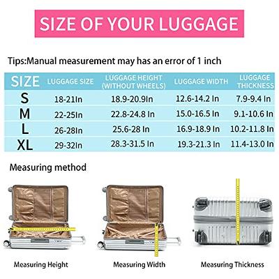 Luggage Cover Washable Suitcase Protector Anti-scratch Suitcase cover Fits  18-32 Inch Luggage (Grey, M)