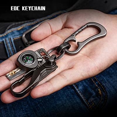 Gun Metal Black EDC Carabiner Clip Spring Car Keychain Key Holder Hook Key  Ring